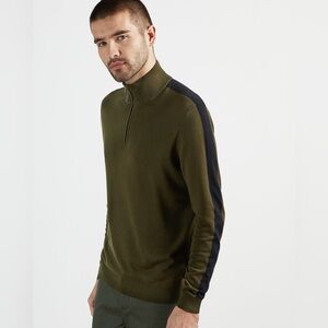 Ted Baker Cashmere Wool Blend Knit Ofica Quarter Zip Pullover Sweater Size Large